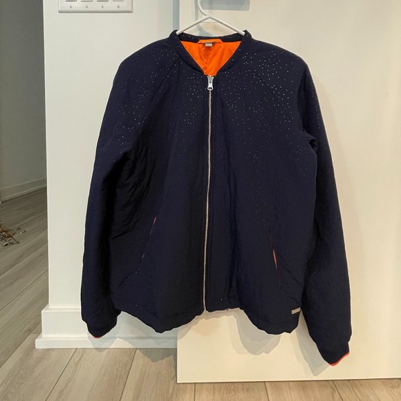 Reversible indigo/orange zipped sweater jacket (Bench, size small) - Picture 1 of 5